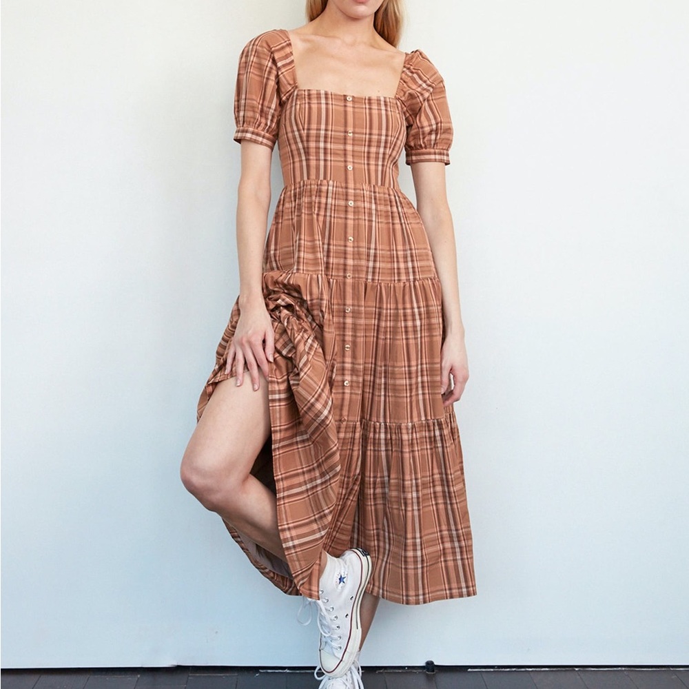 Billie the Label Eleanor Dress in Birch Plaid - 2 (NWT)